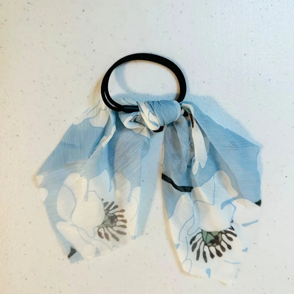 Chiffon Hair Scarf Ponytail Holder Elastic Hair Bands Hair Ties Hair Scrunchies